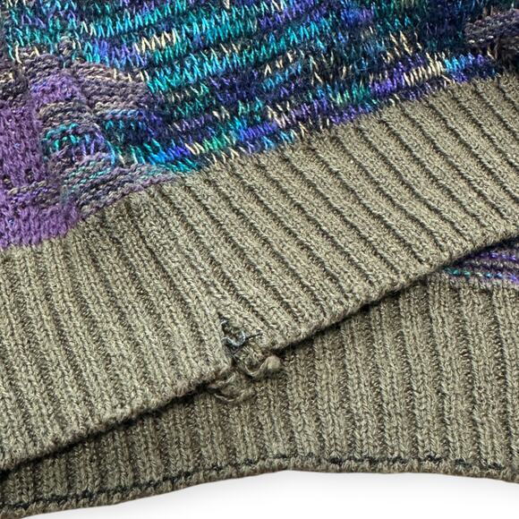 VINTAGE Pronto Uomo | M | Textured Cotton Blend Crewneck Sweater Made in Italy - Picture 8 of 8